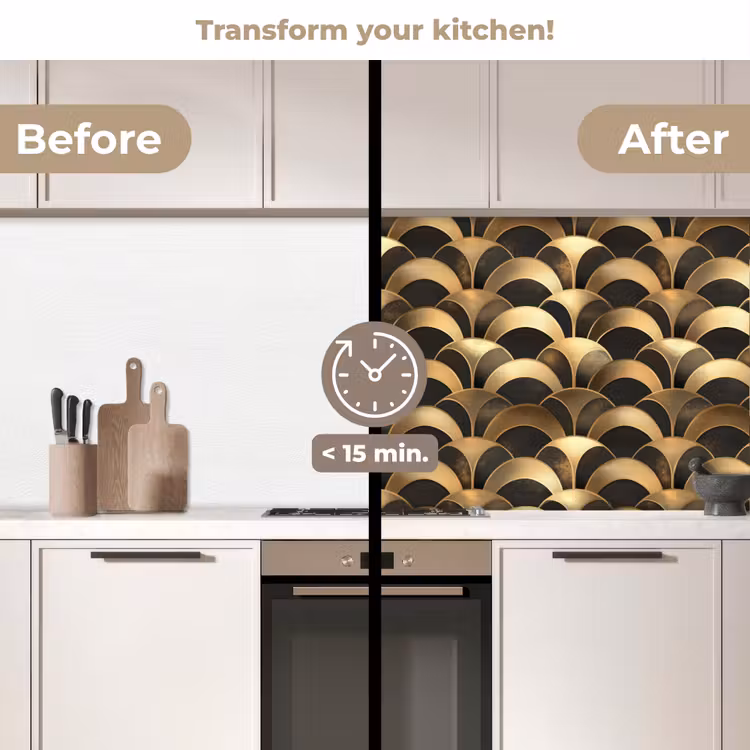 Kitchen splashback - Scales - Texture - Gold — 3