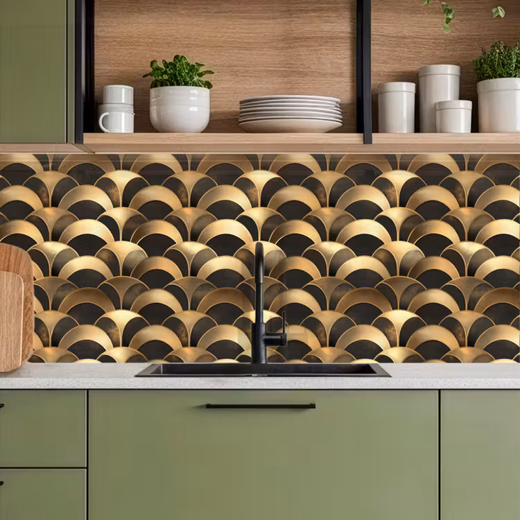 Kitchen splashback - Scales - Texture - Gold — 8