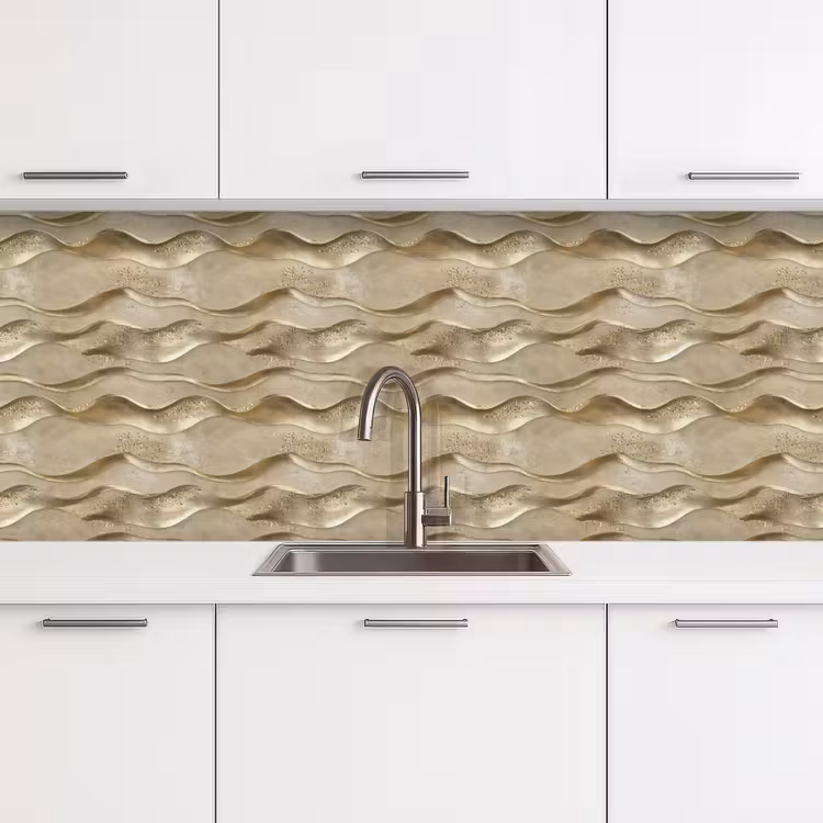 Kitchen splashback - Waves - Pattern - Gold — 4