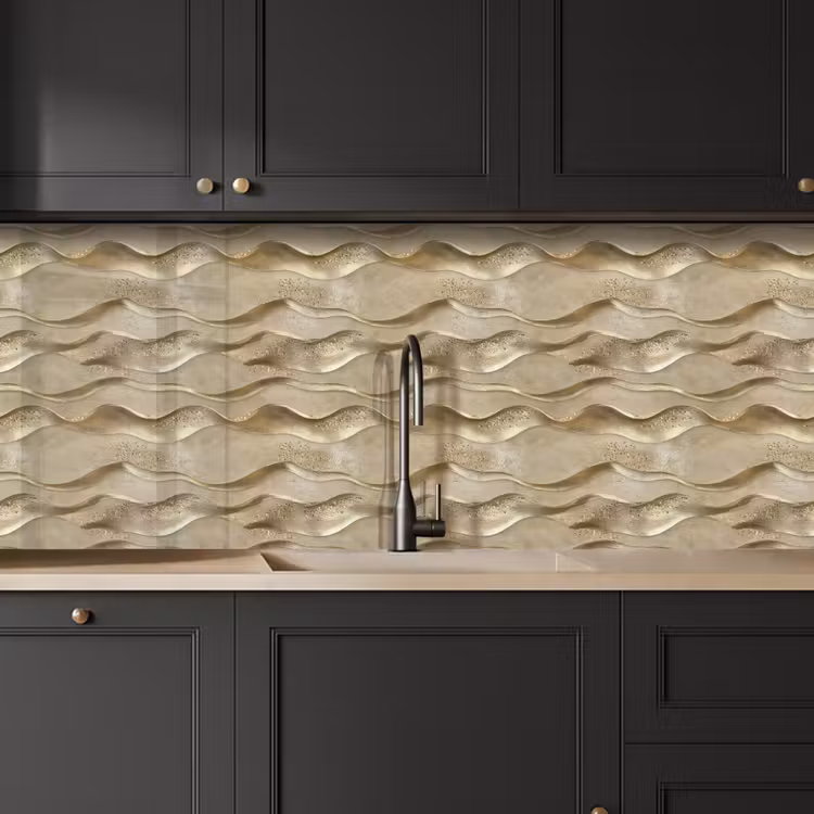 Kitchen splashback - Waves - Pattern - Gold — 6