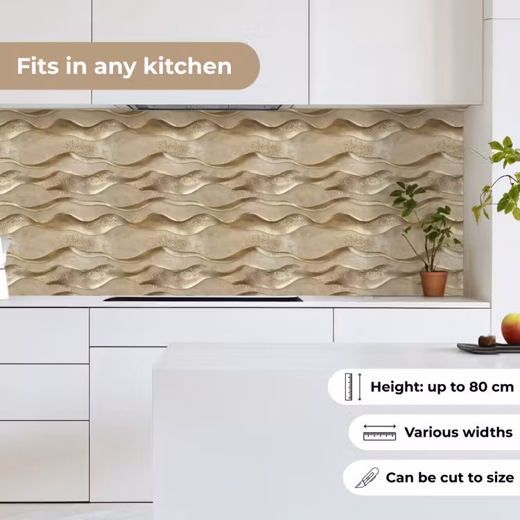 Kitchen splashback - Waves - Pattern - Gold — 7