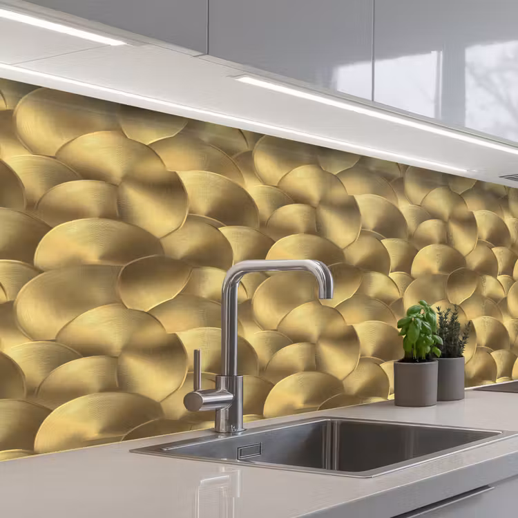 Kitchen splashback - Modern - Circle - Gold — 2