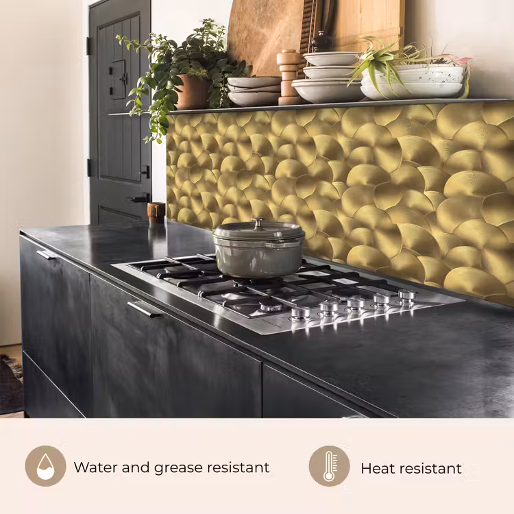 Kitchen splashback - Modern - Circle - Gold — 5