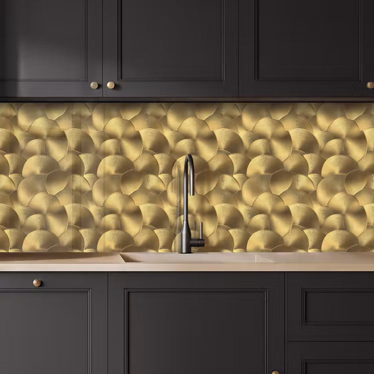 Kitchen splashback - Modern - Circle - Gold — 6