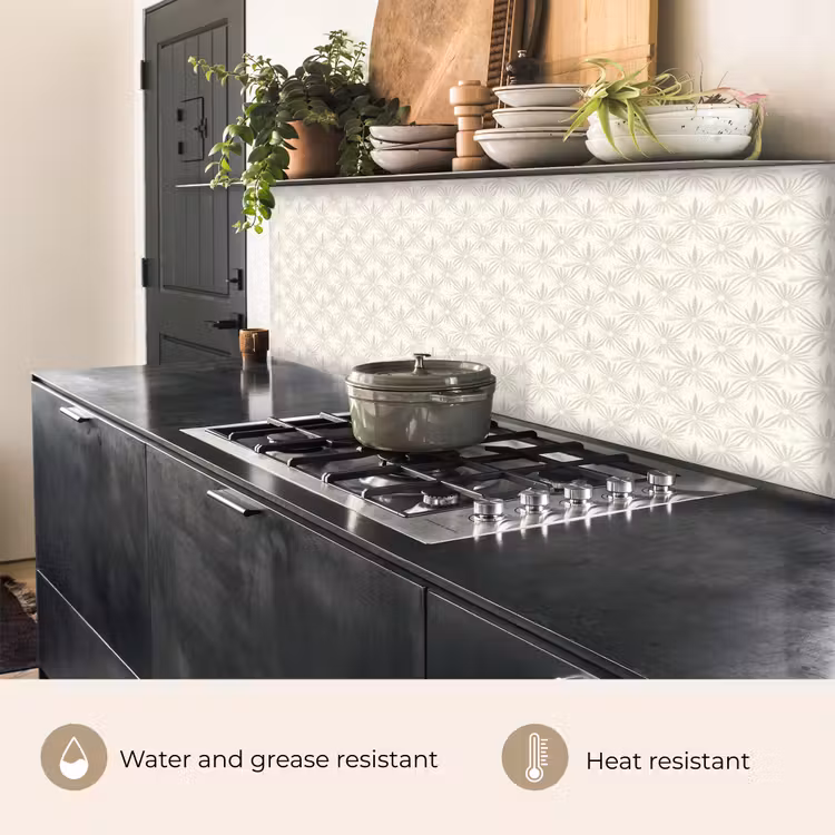 Kitchen splashback - Pattern - Flowers - Beige — 5
