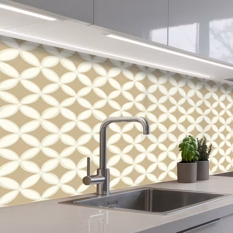 Kitchen splashback - Symmetrical - Motif - Beige — 2