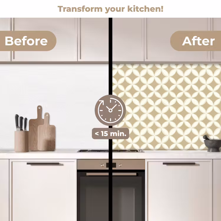 Kitchen splashback - Symmetrical - Motif - Beige — 3