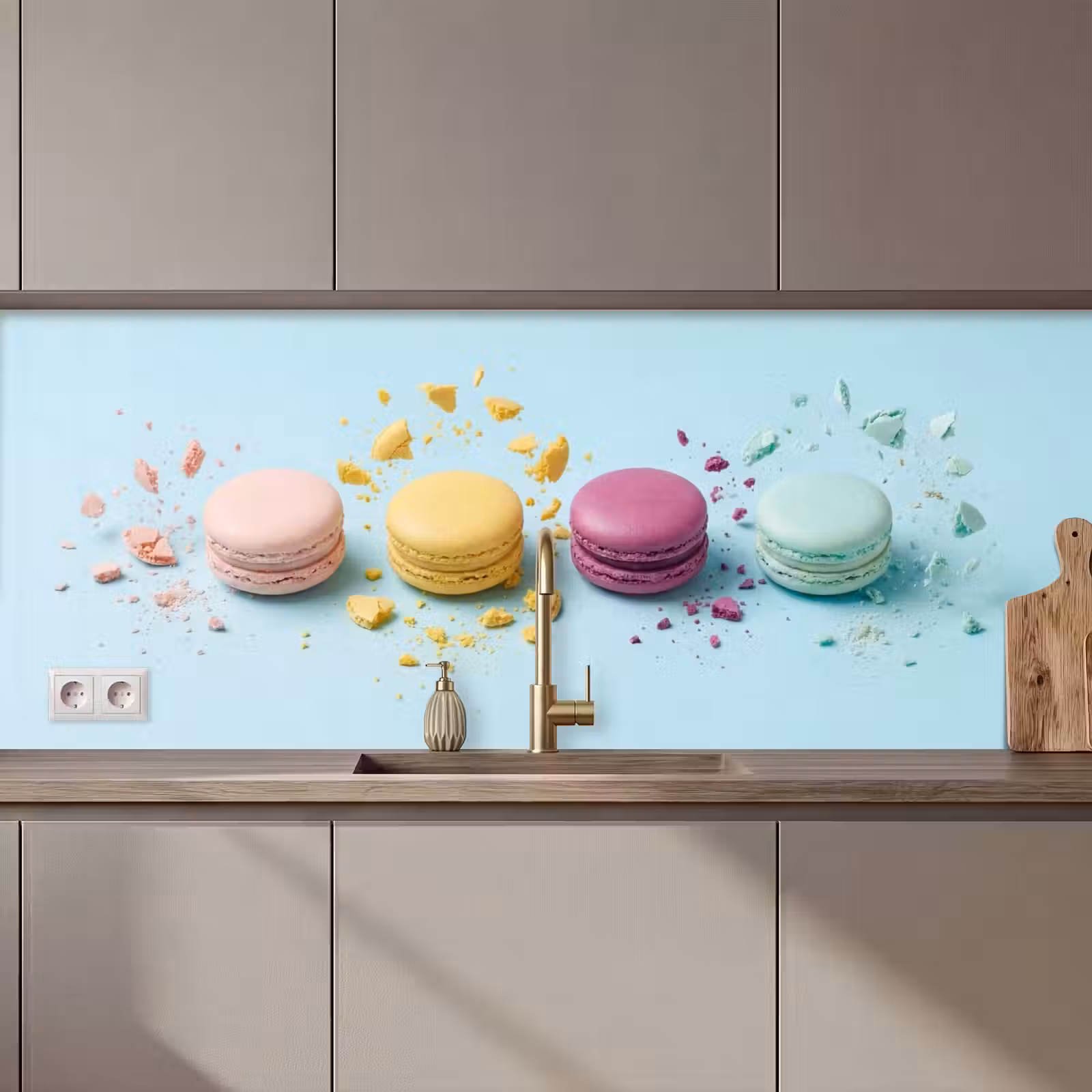 Kitchen splashback - Macaroons - Colorful - Pastel — 1