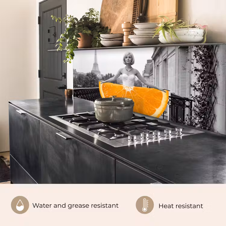 Kitchen splashback - Orange - Eiffel Tower - Woman — 5