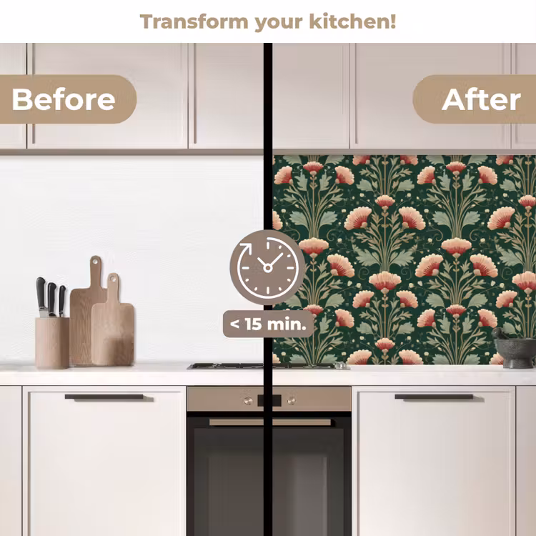 Kitchen splashback - Pattern - Botanical - Colorful — 3