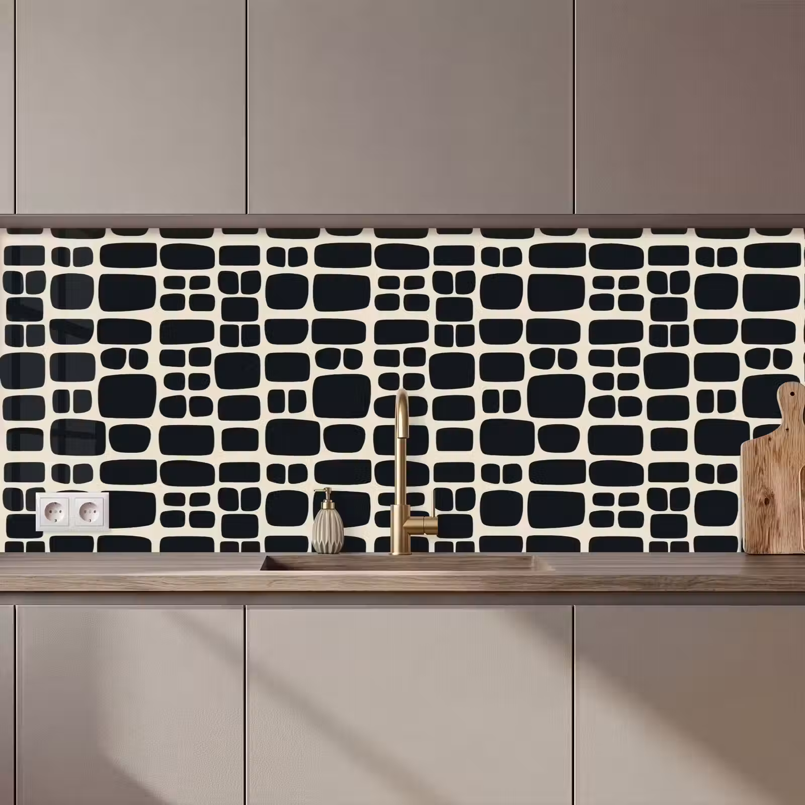 Kitchen splashback - Modern - Organic - Black — 1