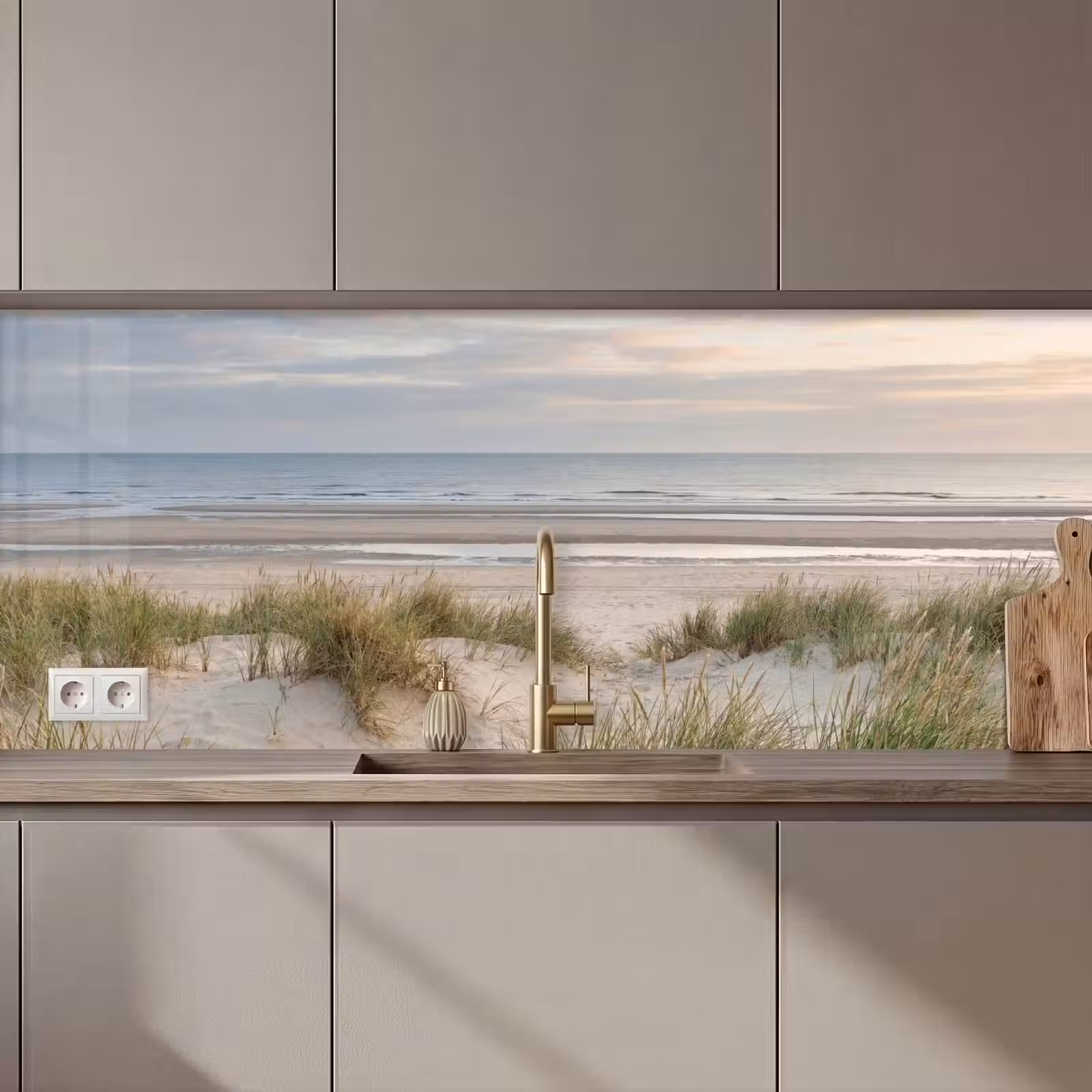 Kitchen splashback - Sandy beach - Cloudy - Dunes — 1