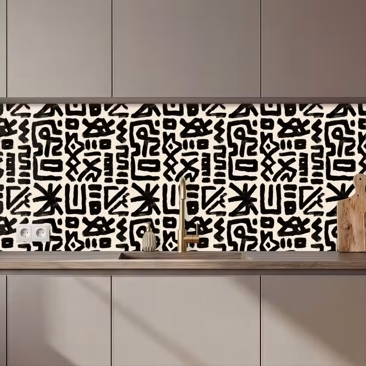 Kitchen splashback - Geometric - Figures - Black — 1
