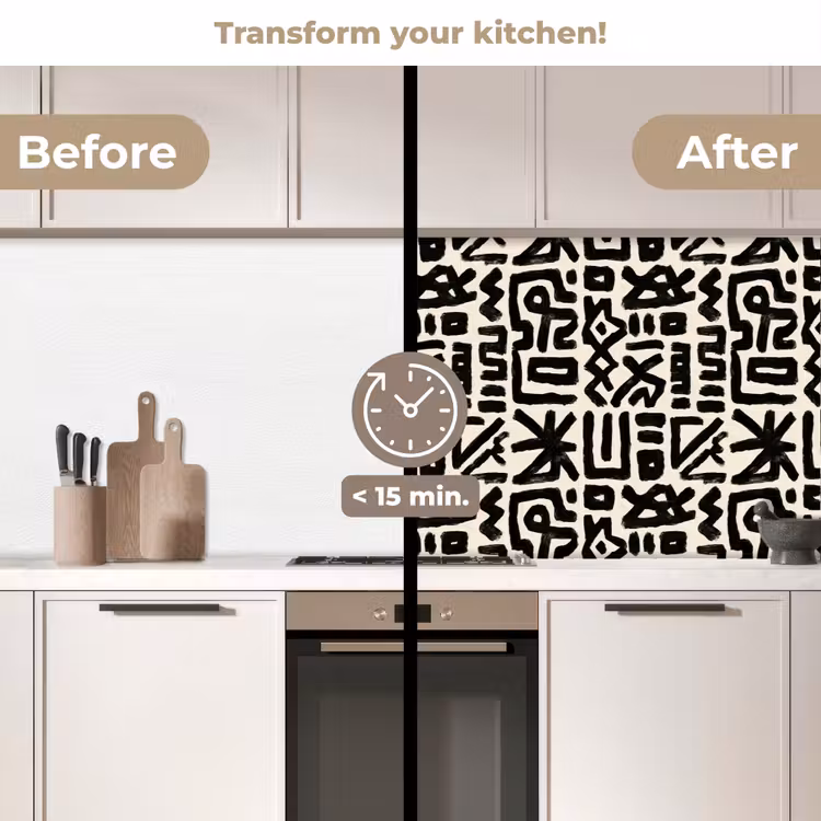 Kitchen splashback - Geometric - Figures - Black — 3