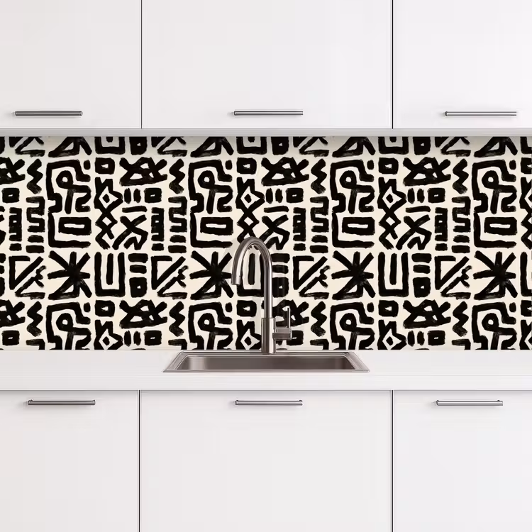 Kitchen splashback - Geometric - Figures - Black — 4