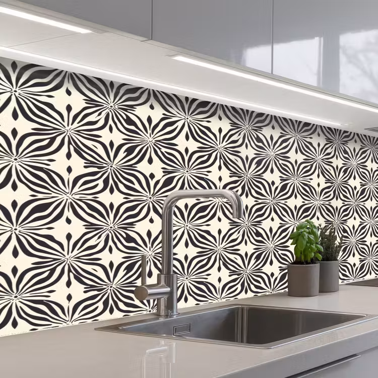 Kitchen splashback - Graphic - Pattern - Black — 2