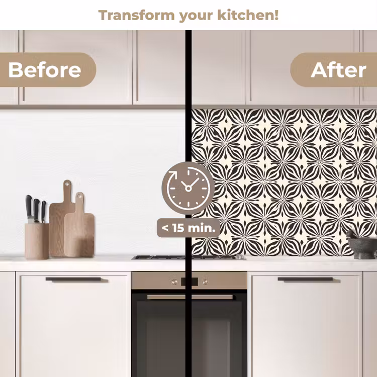 Kitchen splashback - Graphic - Pattern - Black — 3