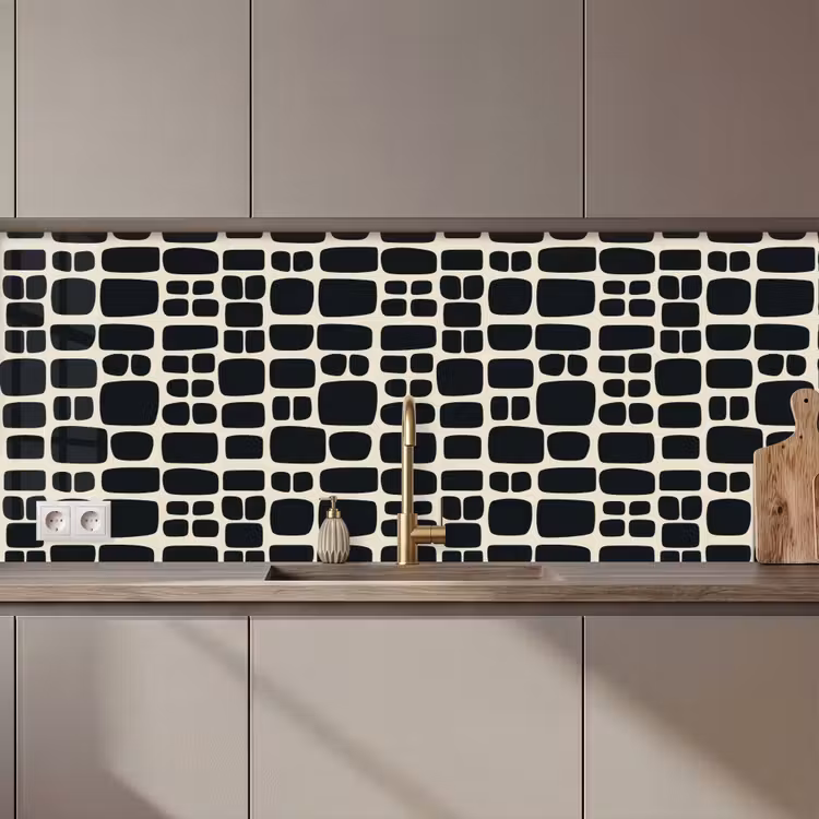 Kitchen splashback - Modern - Organic - Black — 1