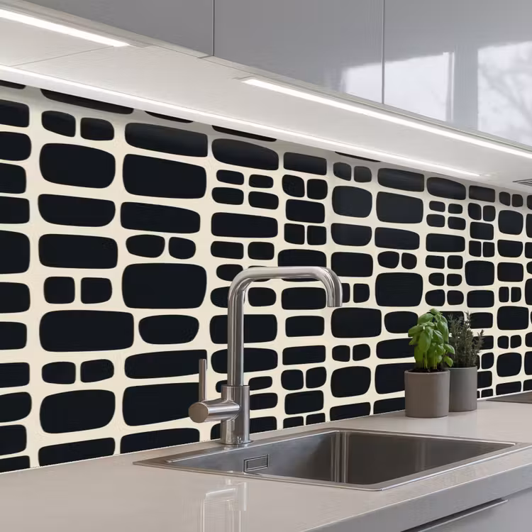 Kitchen splashback - Modern - Organic - Black — 2