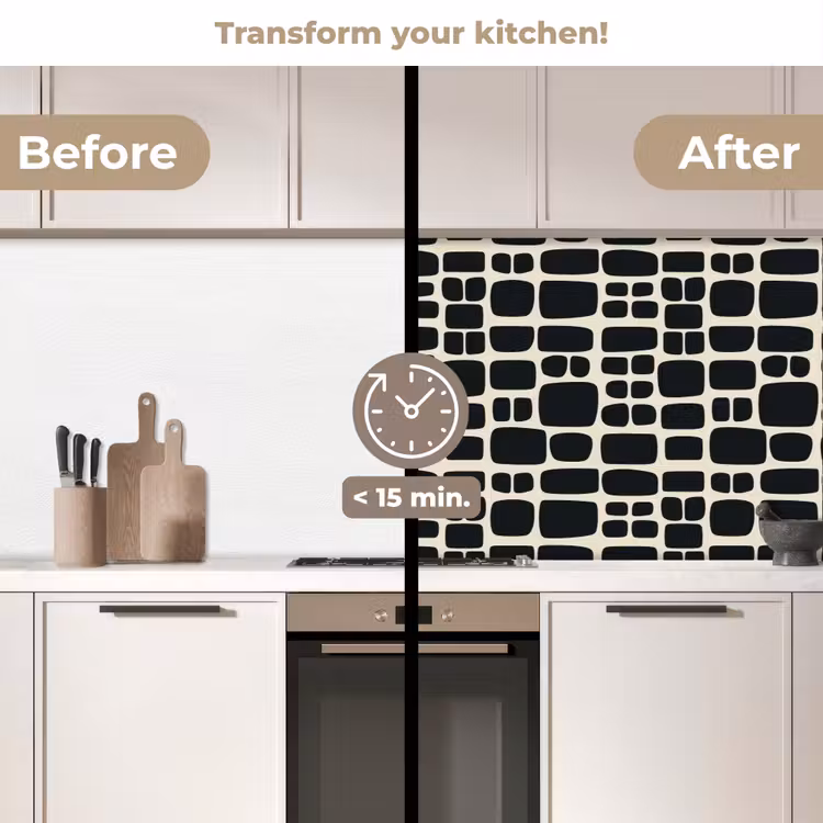 Kitchen splashback - Modern - Organic - Black — 3