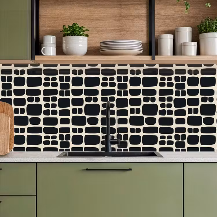 Kitchen splashback - Modern - Organic - Black — 8