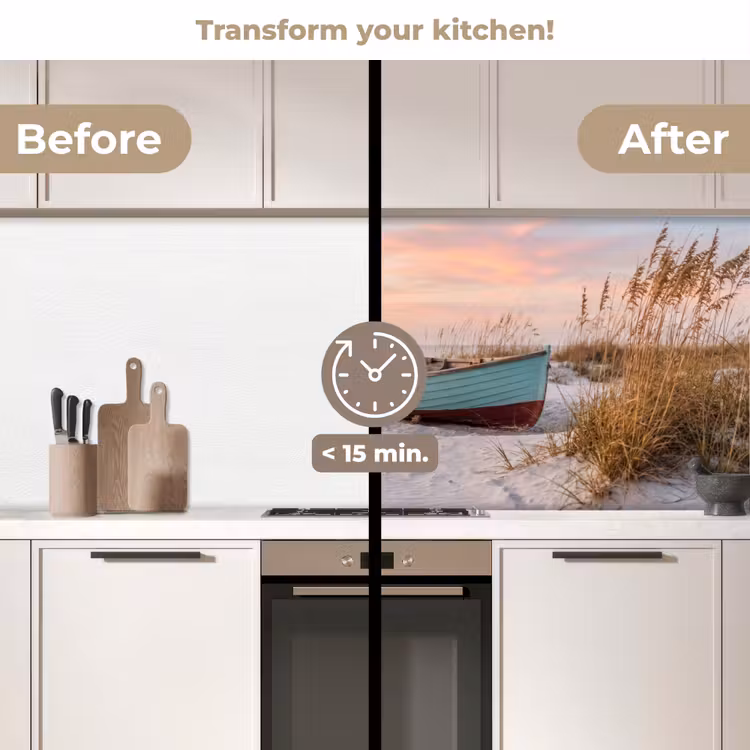 Kitchen splashback - Rustic - Rowing boat - Sandy beach — 3