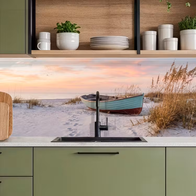 Kitchen splashback - Rustic - Rowing boat - Sandy beach — 8