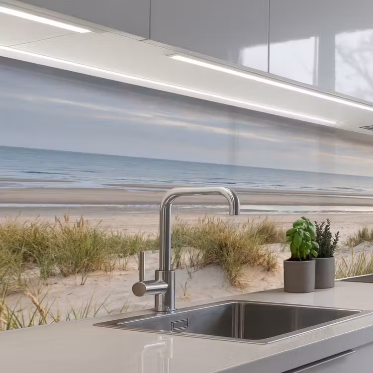Kitchen splashback - Sandy beach - Cloudy - Dunes — 2