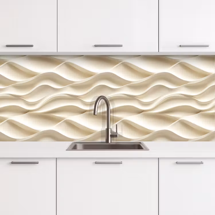 Kitchen splashback - Lines - Wavy - Cream — 4