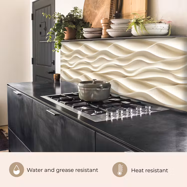 Kitchen splashback - Lines - Wavy - Cream — 5