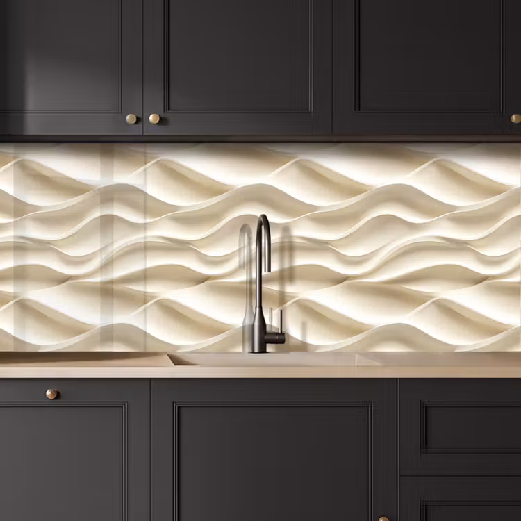 Kitchen splashback - Lines - Wavy - Cream — 6