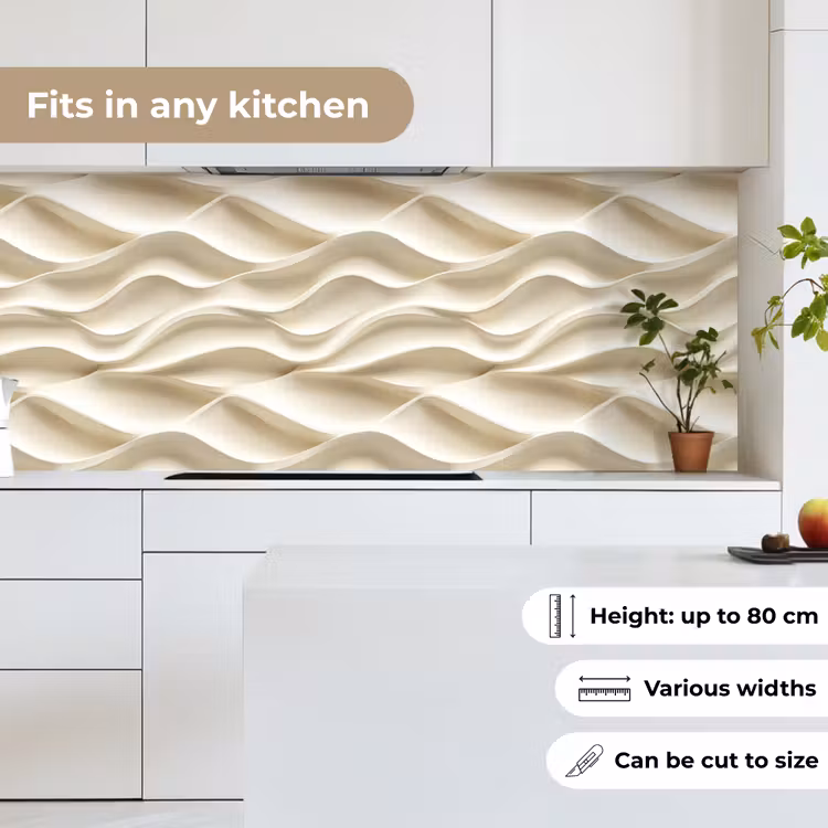 Kitchen splashback - Lines - Wavy - Cream — 7