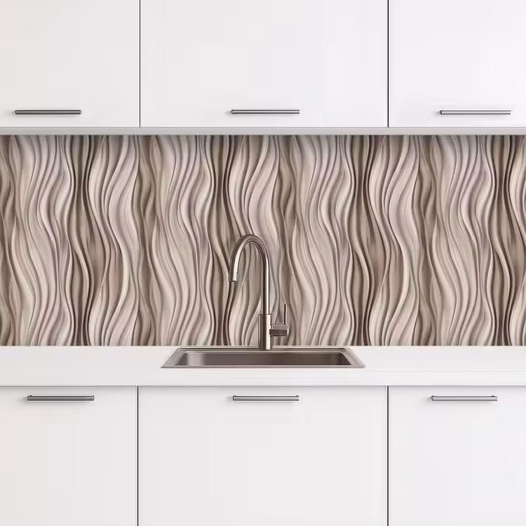 Kitchen splashback - Waves - 3D - Cream — 4