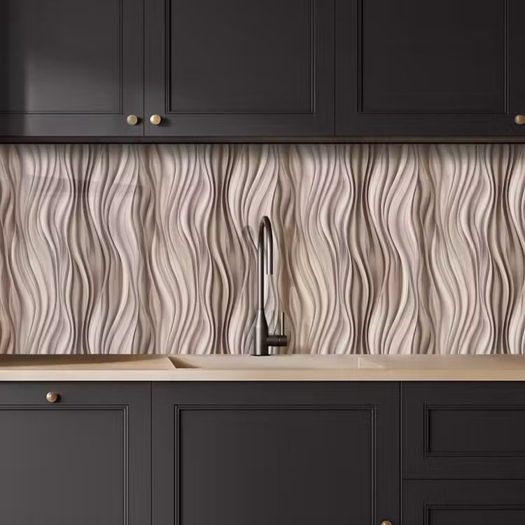 Kitchen splashback - Waves - 3D - Cream — 6