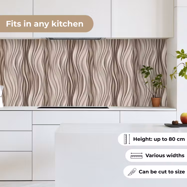 Kitchen splashback - Waves - 3D - Cream — 7