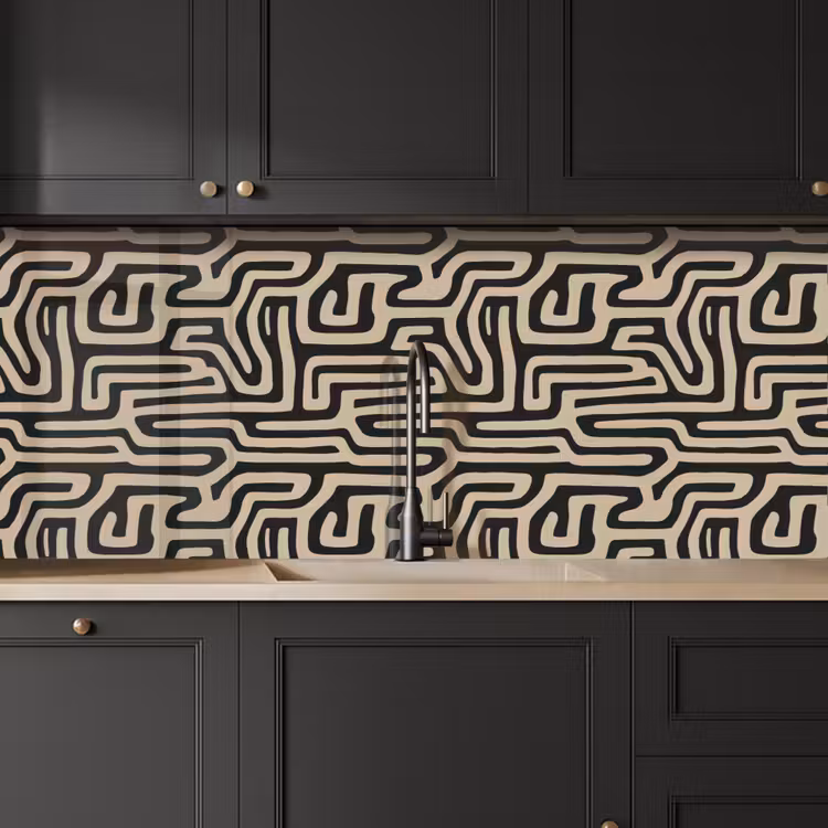 Kitchen splashback - Graphic - Lines - Black — 6