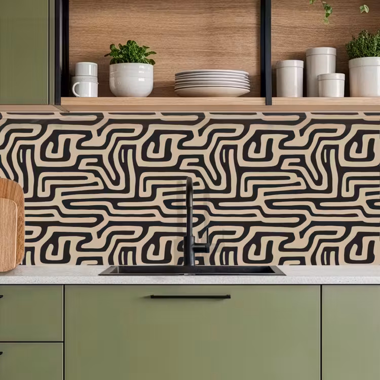 Kitchen splashback - Graphic - Lines - Black — 8