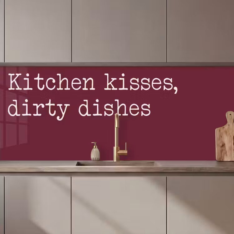 Kitchen splashback - Kitchen kisses, dirty dishes — 1