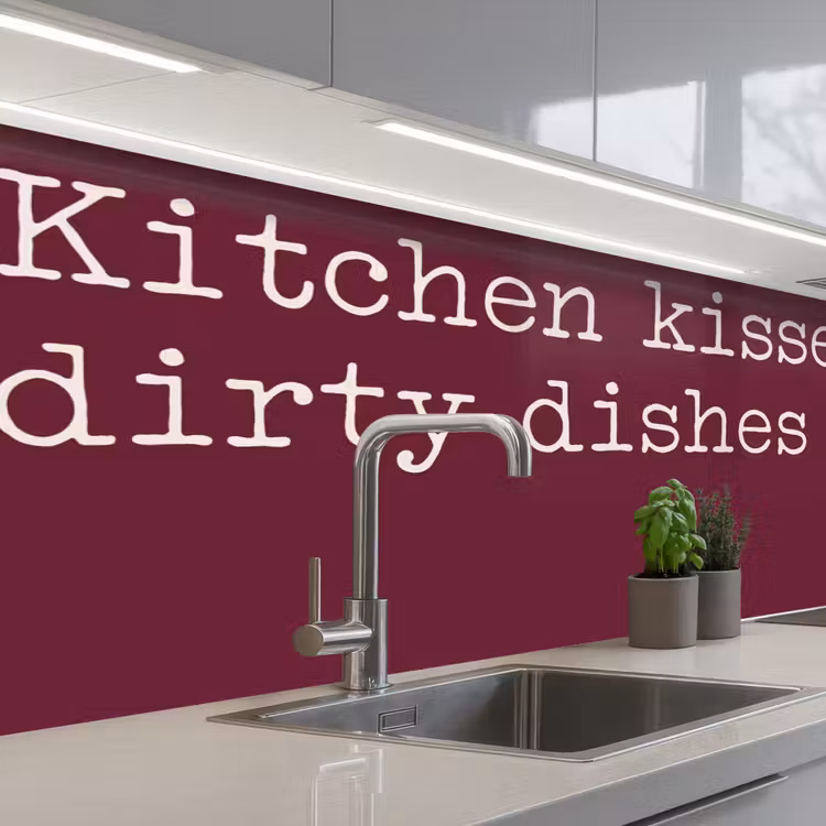 Kitchen splashback - Kitchen kisses, dirty dishes — 2