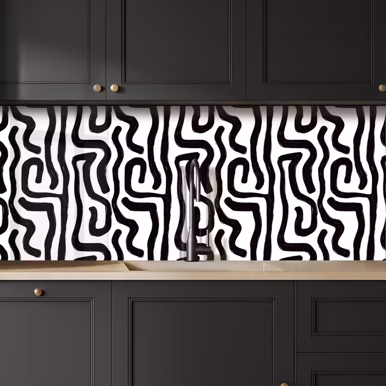 Kitchen splashback - Modern - Lines - Black — 6