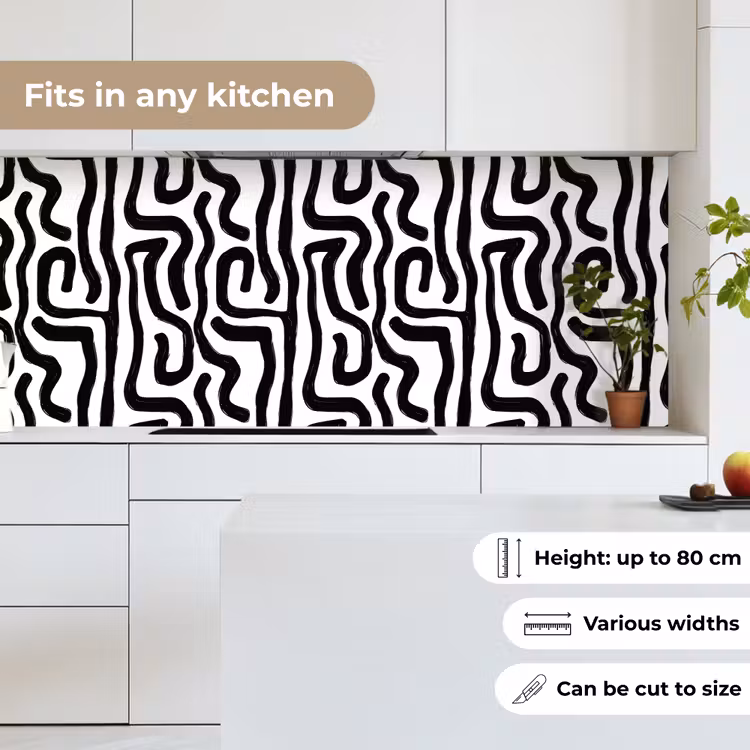Kitchen splashback - Modern - Lines - Black — 7