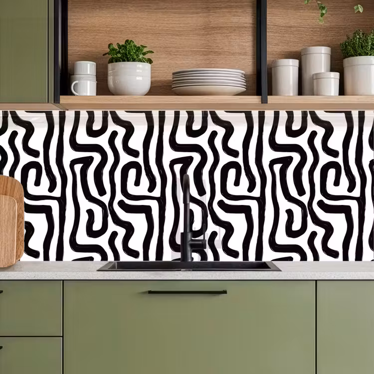 Kitchen splashback - Modern - Lines - Black — 8