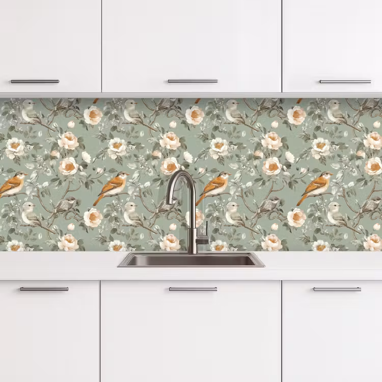 Kitchen splashback - Pink - Birds - Colorful — 4