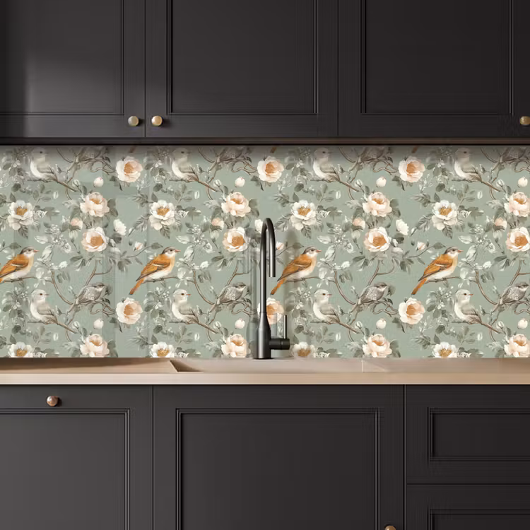 Kitchen splashback - Pink - Birds - Colorful — 6