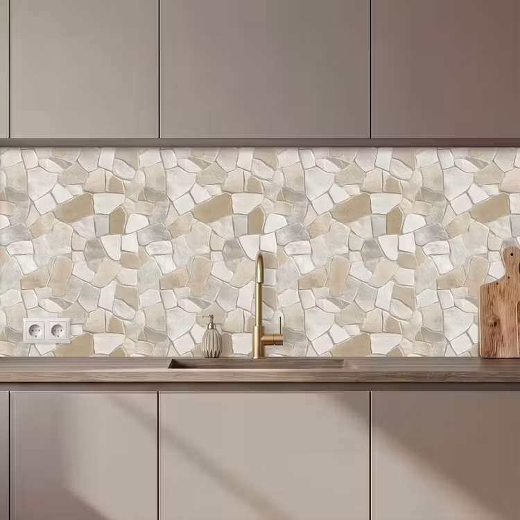Kitchen splashback - Mosaic - Stones - Beige — 1