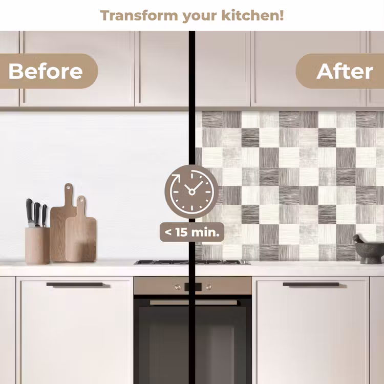 Kitchen splashback - Pattern - Checkerboard - Woodgrain — 3