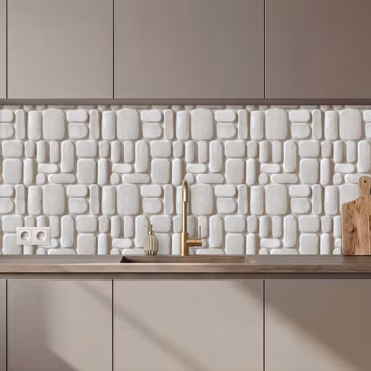 Kitchen splashback - Relief - Texture - White — 1