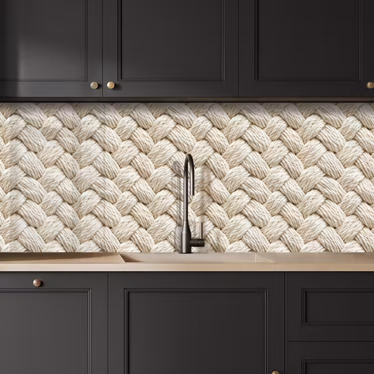 Kitchen splashback - Rope - Knitted - Beige — 6