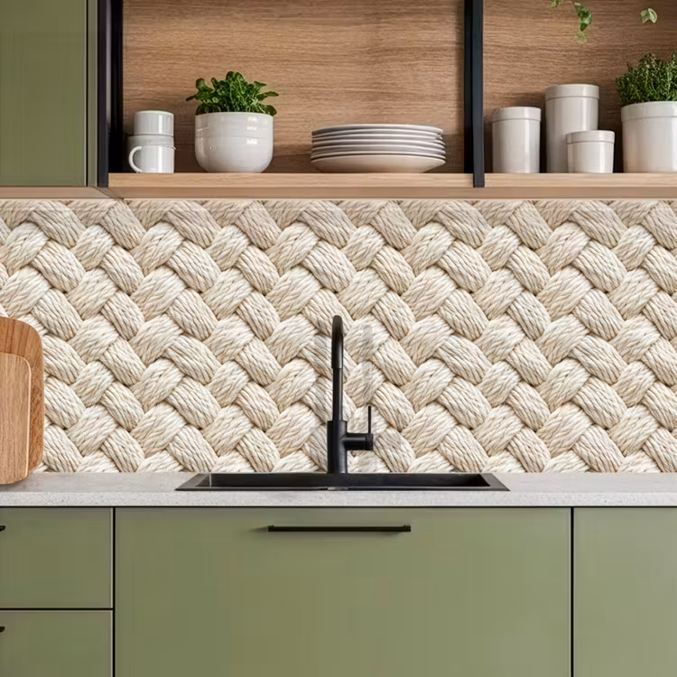 Kitchen splashback - Rope - Knitted - Beige — 8