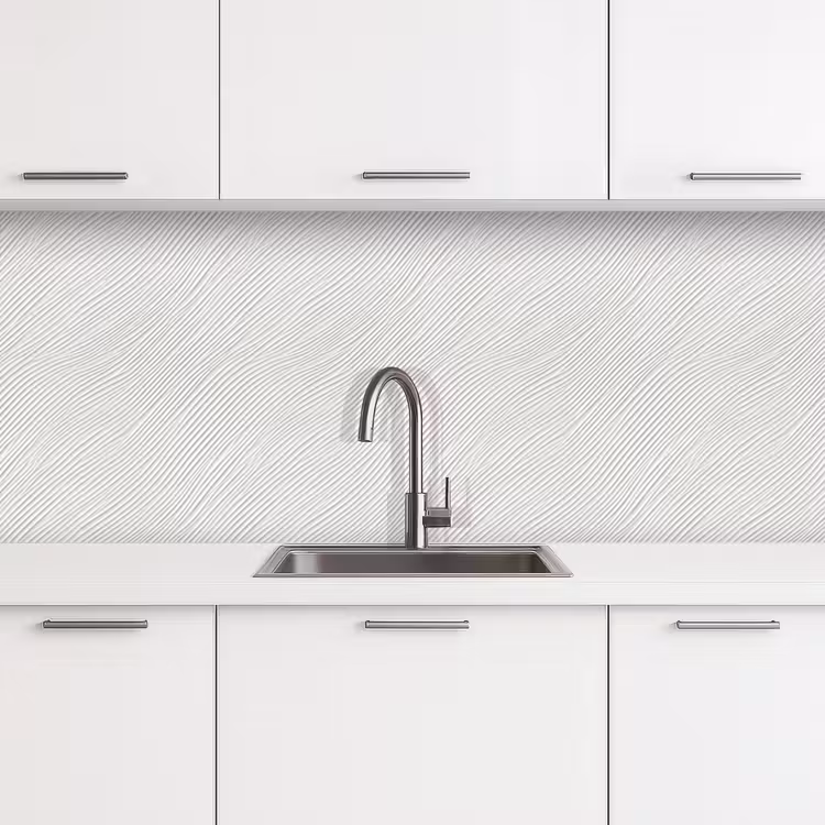 Kitchen splashback - Waves - Ribbing - White — 4